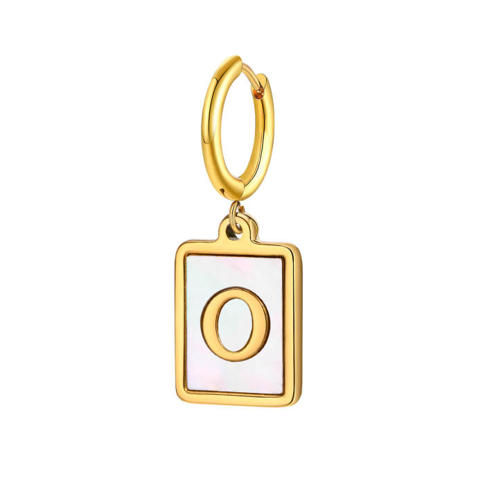 Wholesale Stainless Steel Shell Letter Earrings