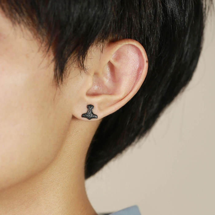 Wholesale Stainless Steel Viking Axe Earrings