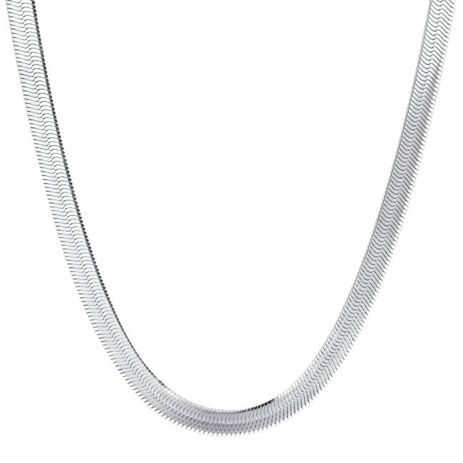 Wholesale Stainless Steel Flat Snake Chain Necklace