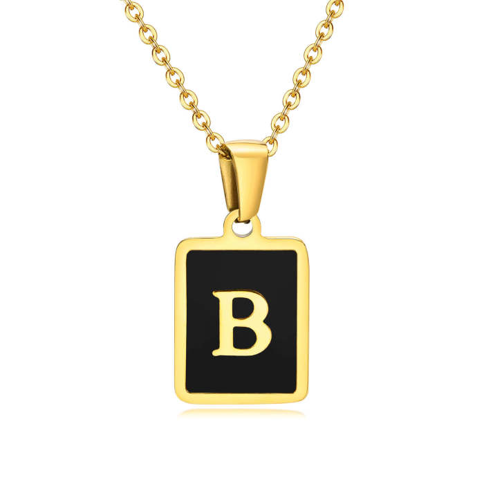 Wholesale Stainless Steel Enamel Initial Pendant