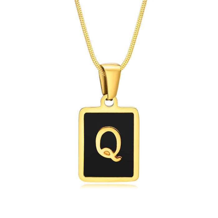 Wholesale Stainless Steel Enamel Initial Pendant