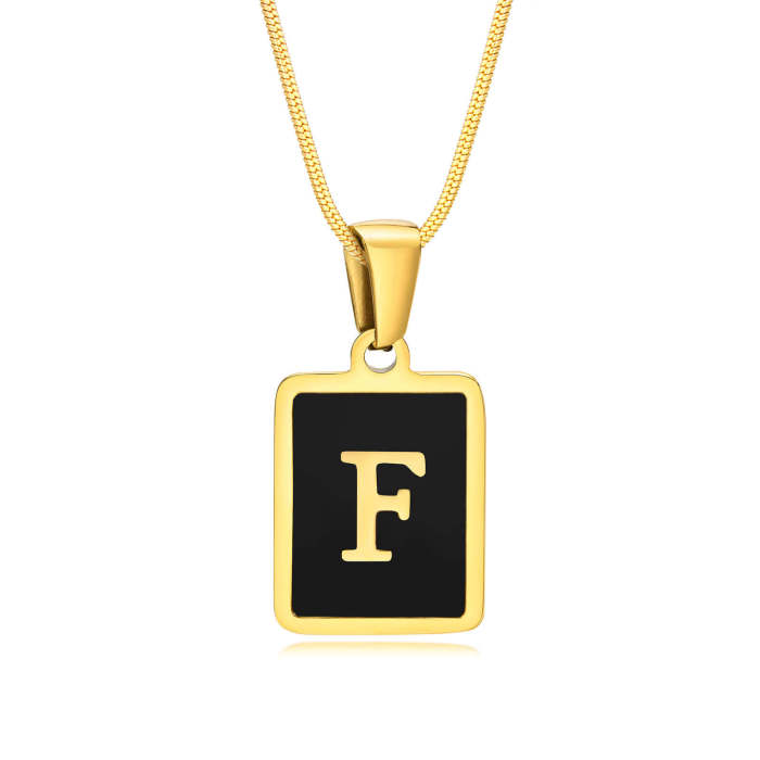 Wholesale Stainless Steel Enamel Initial Pendant