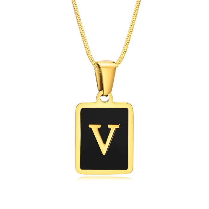 Wholesale Stainless Steel Enamel Initial Pendant