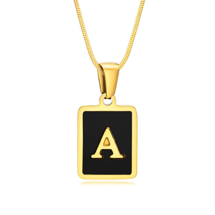 Wholesale Stainless Steel Enamel Initial Pendant