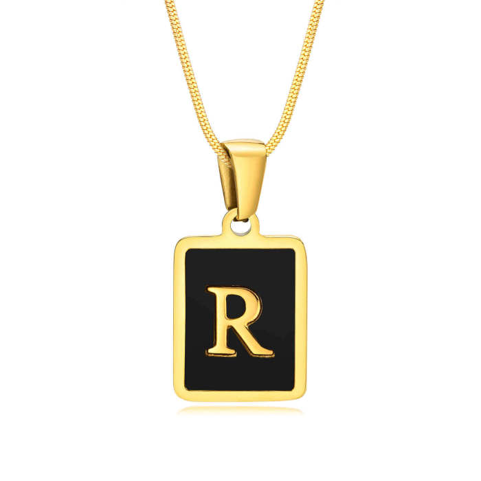 Wholesale Stainless Steel Enamel Initial Pendant