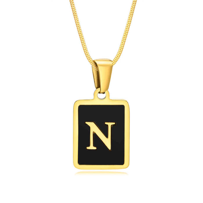 Wholesale Stainless Steel Enamel Initial Pendant