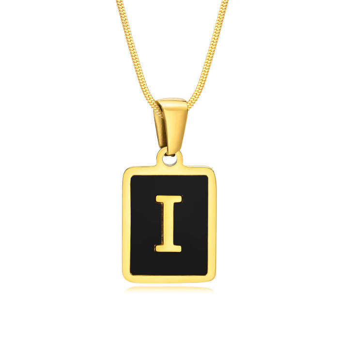 Wholesale Stainless Steel Enamel Initial Pendant