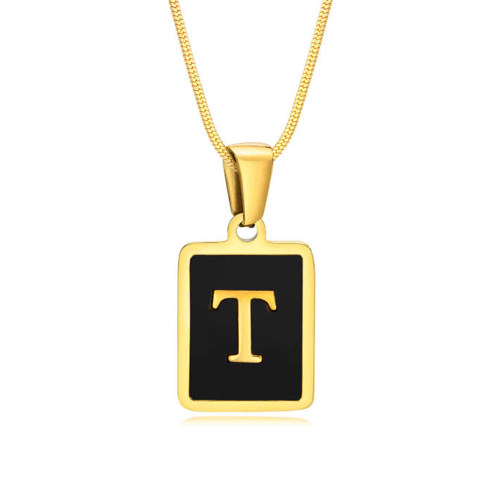 Wholesale Stainless Steel Enamel Initial Pendant