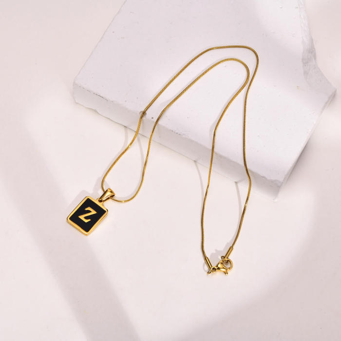 Wholesale Stainless Steel Enamel Initial Pendant