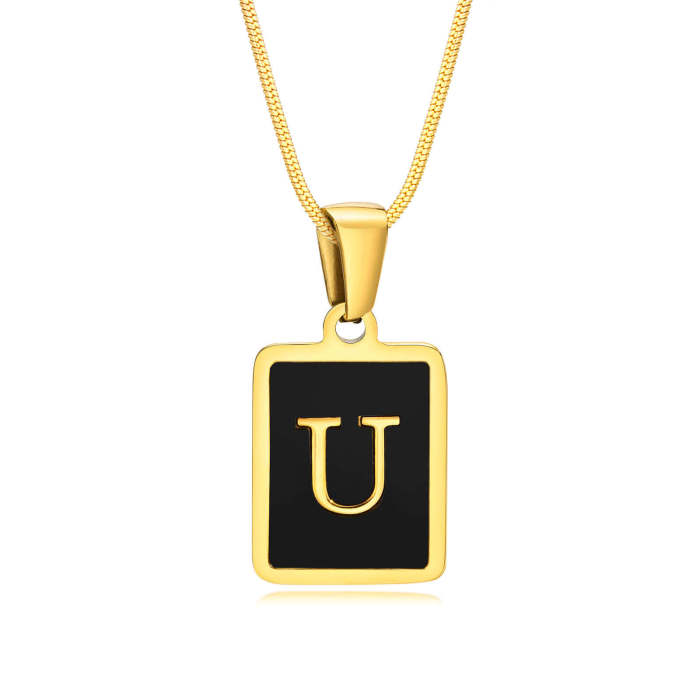 Wholesale Stainless Steel Enamel Initial Pendant
