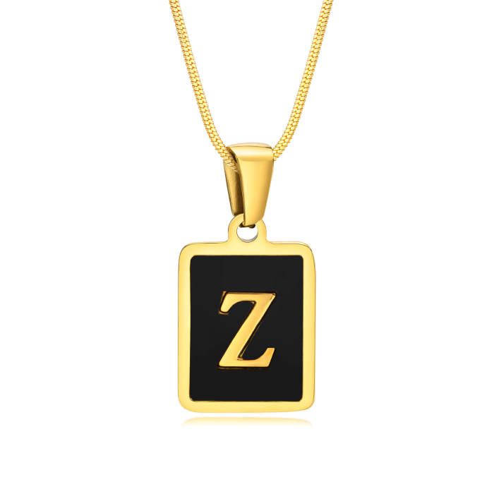 Wholesale Stainless Steel Enamel Initial Pendant