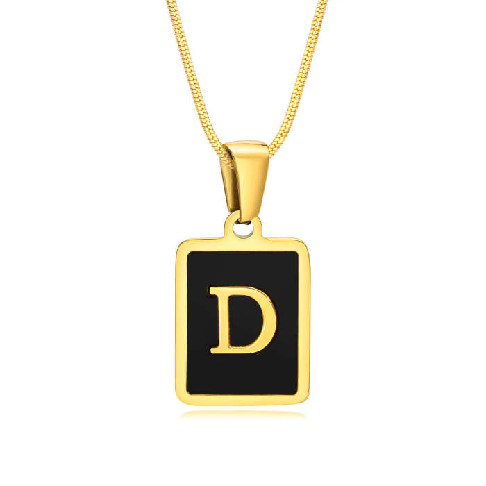 Wholesale Stainless Steel Enamel Initial Pendant