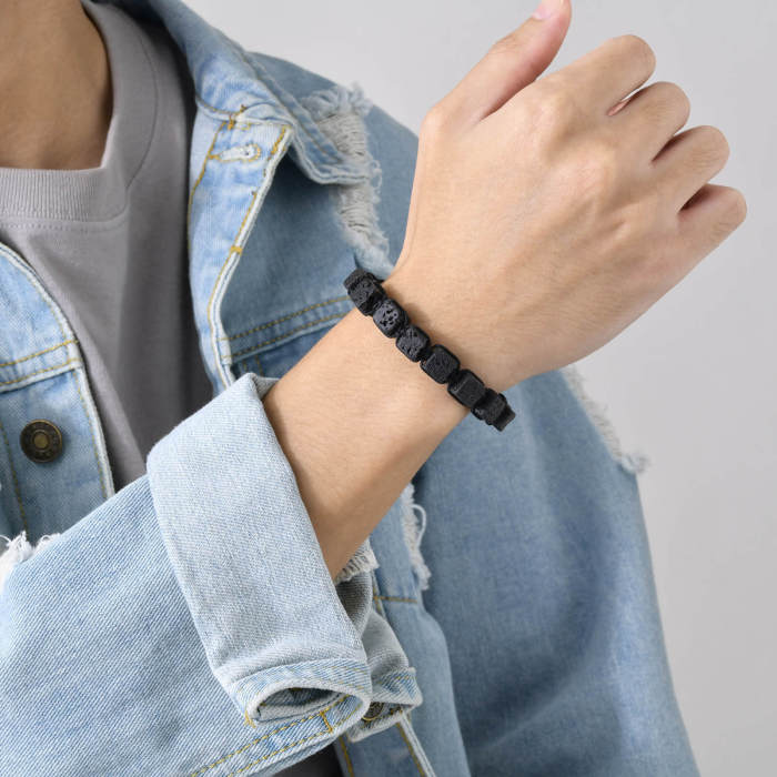 Wholesale Woven Volcanic Stone Bracelet