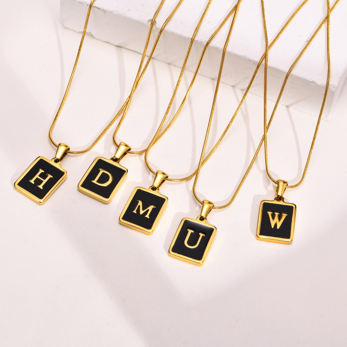 Wholesale Stainless Steel Enamel Initial Pendant