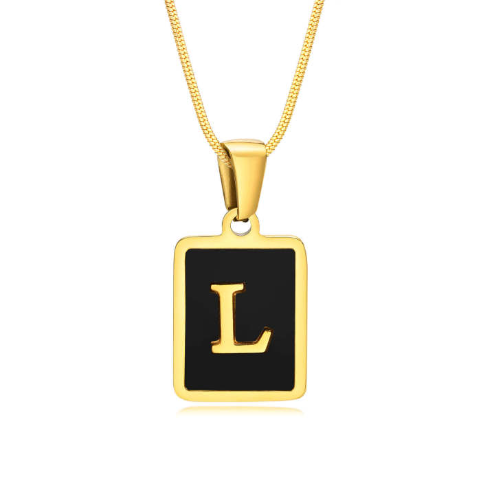 Wholesale Stainless Steel Enamel Initial Pendant