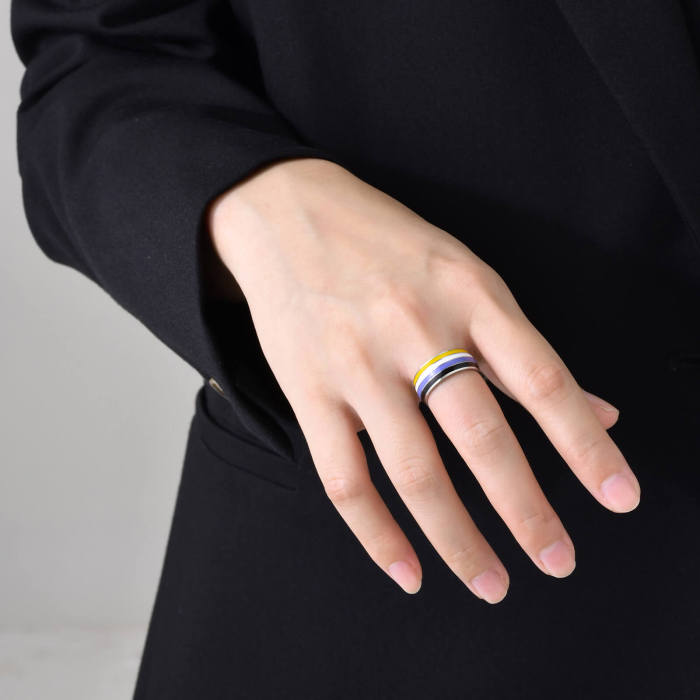 Wholesale Stainless Steel Colorful Flag Rings