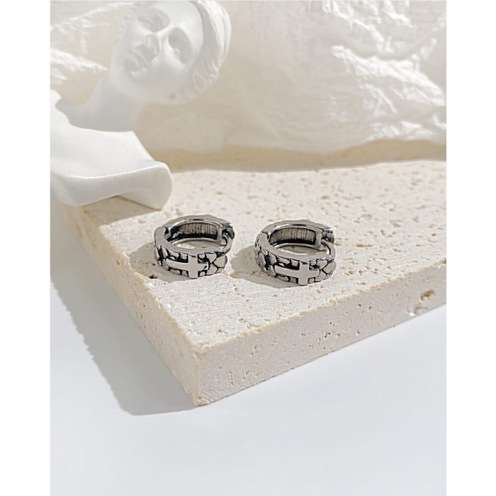 Wholesale Stainless Steel Hoop Earring with Cross
