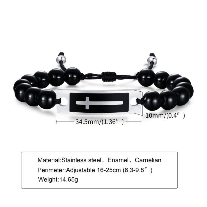 Wholesale Braided Bead Bracelet with Cross