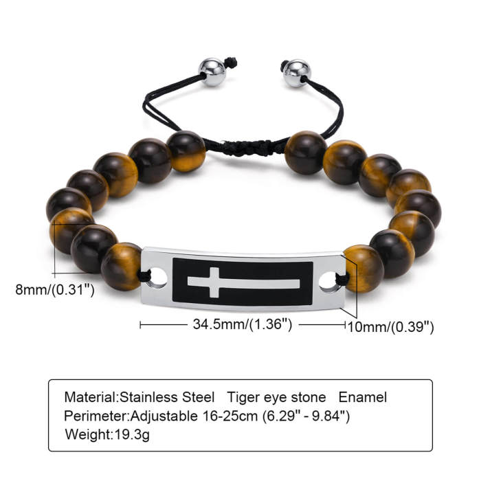 Wholesale Braided Bead Bracelet with Cross