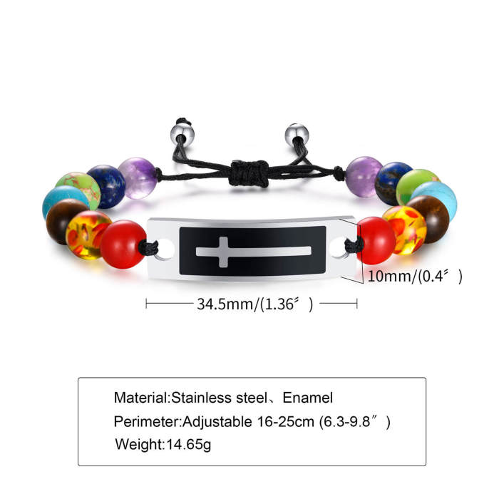 Wholesale Braided Bead Bracelet with Cross