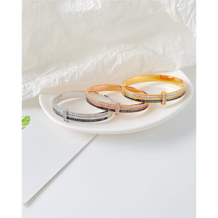 Wholesale Stainless Steel Bangles with CZ