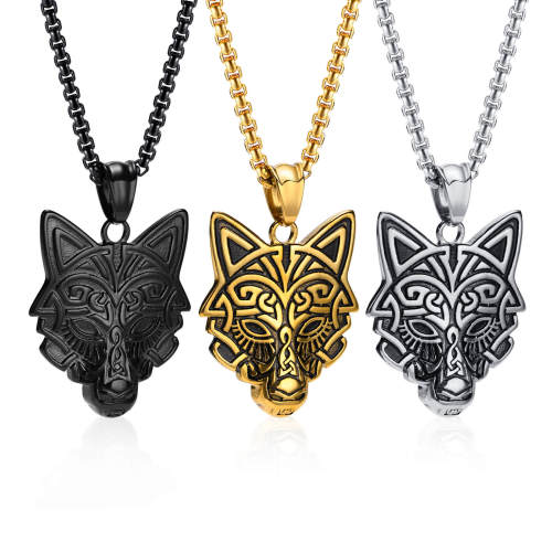 Wholesale Stainless Steel Wolf Head Pendant
