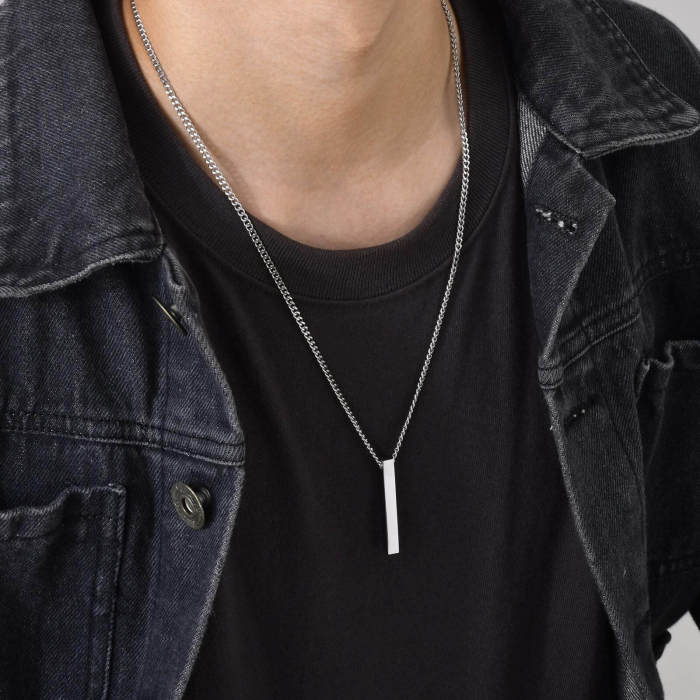 Wholesale Stainless Steel Rectangle Necklace