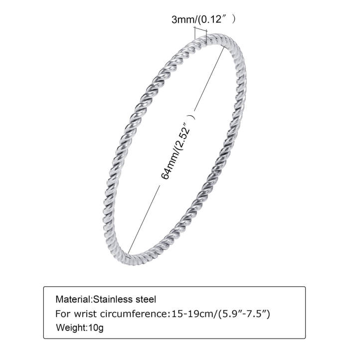 Wholesale Stainless Steel Twist Bangle