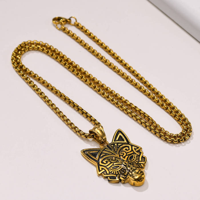 Wholesale Stainless Steel Wolf Head Pendant