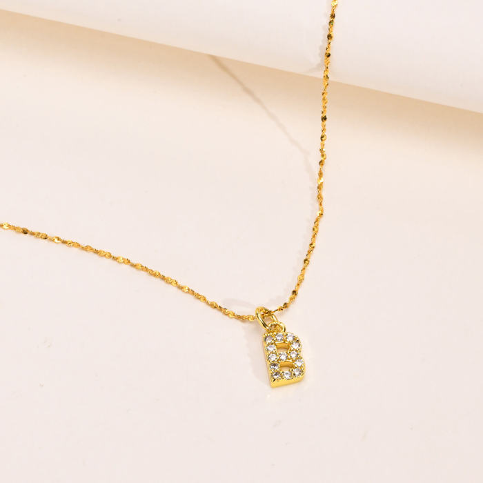 Wholesale Copper and Stainless Steel Initial Pendant Necklaces