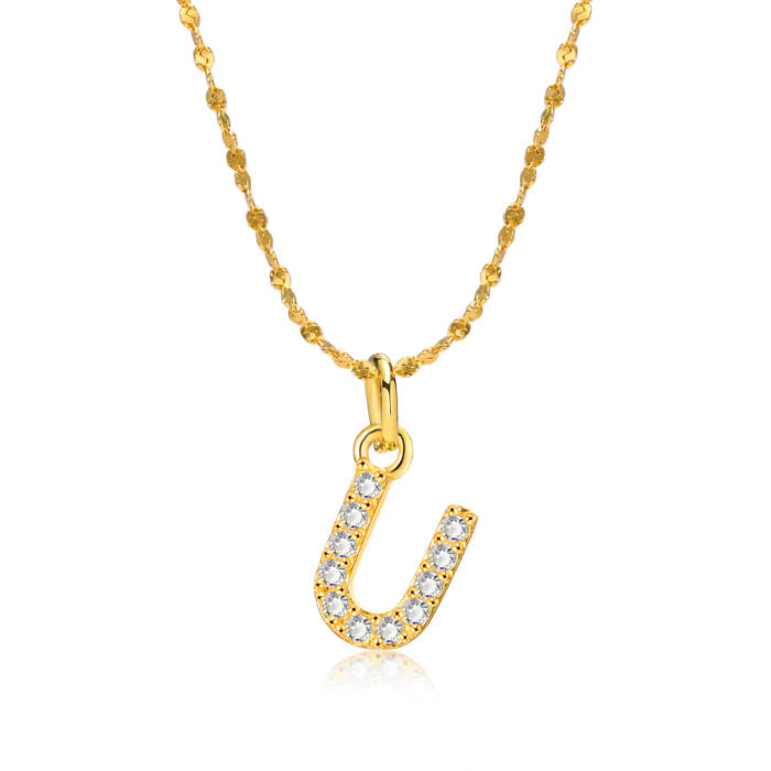 Wholesale Copper and Stainless Steel Initial Pendant Necklaces