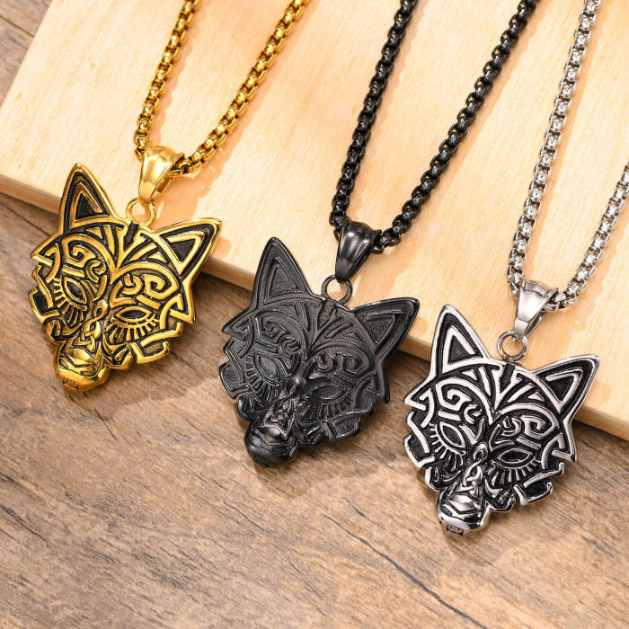 Wholesale Stainless Steel Wolf Head Pendant