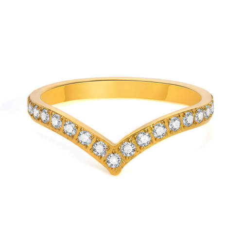 Wholesale Stainless Steel V-shaped Zirconia Ring