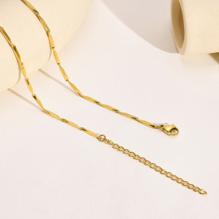 Wholesale Stainless Steel Women Melon Chain Necklace