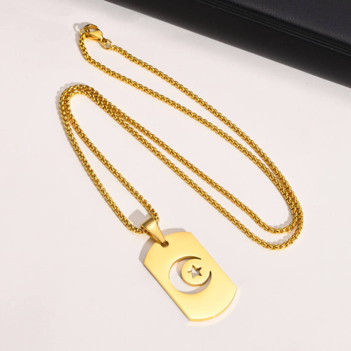 Wholesale Stainless Steel Star and Moon Pendant