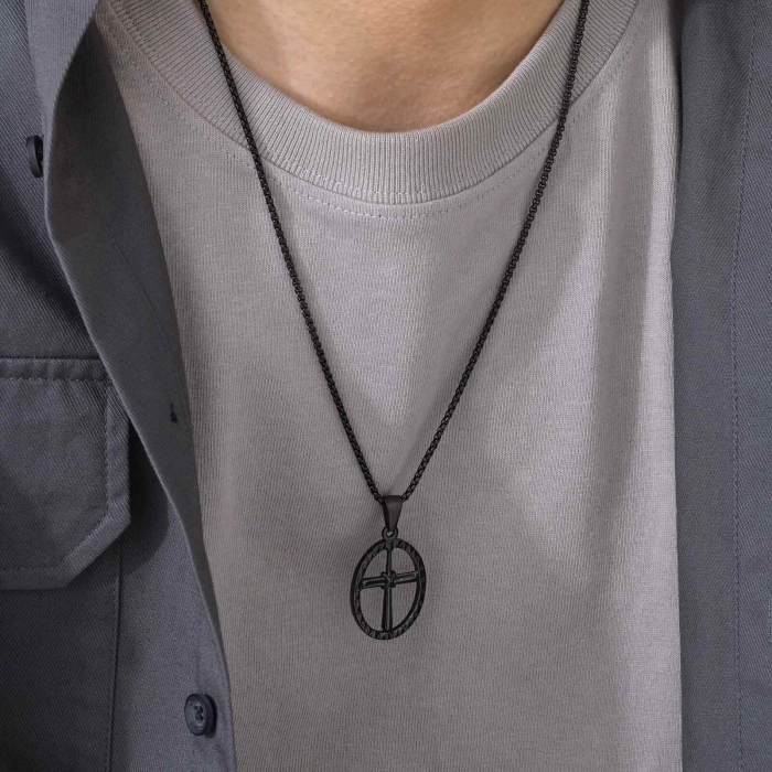 Wholesale Stainless Steel Baseball Cross Pendant