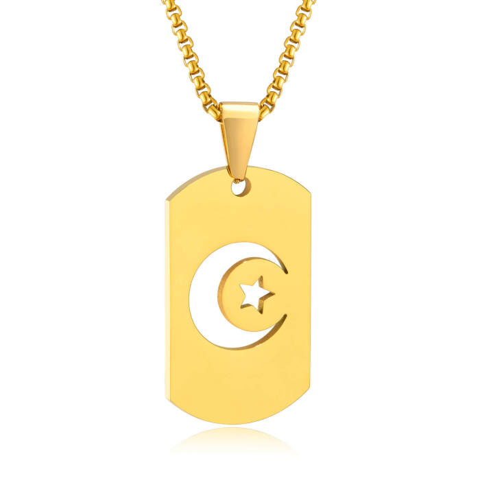 Wholesale Stainless Steel Star and Moon Pendant