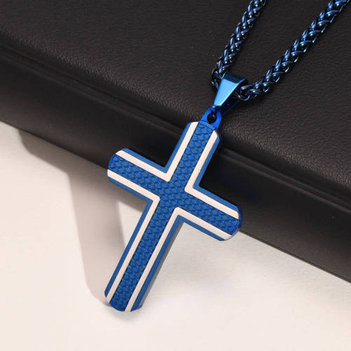 Wholesale Mens Blue Cross Pendant