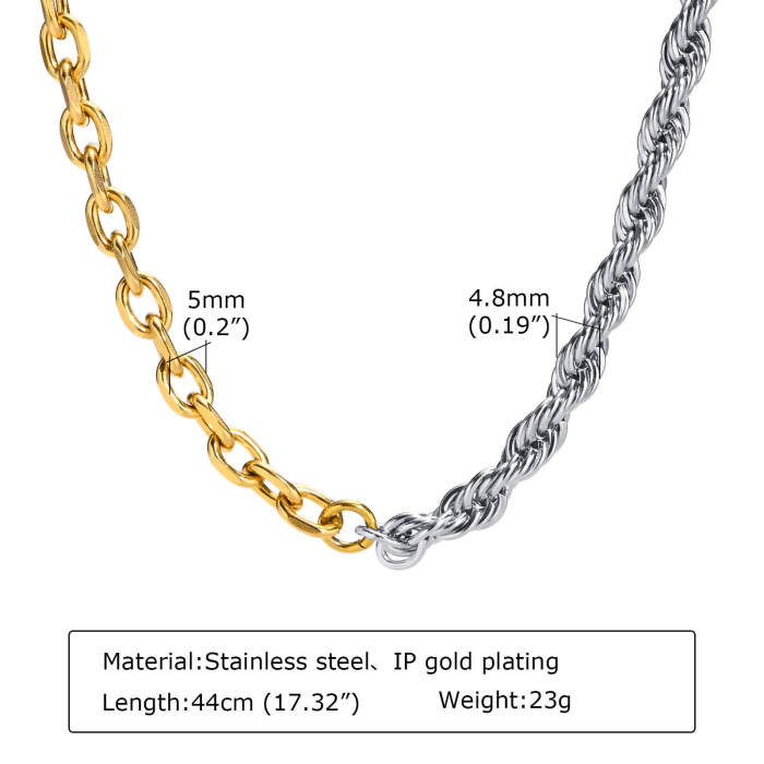 Wholesale Stainless Steel Splicing Chain Necklace