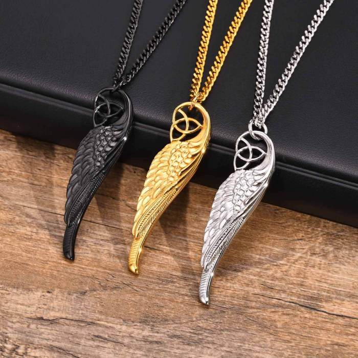 Wholesale Stainless Steel Celtic Feather Pendant