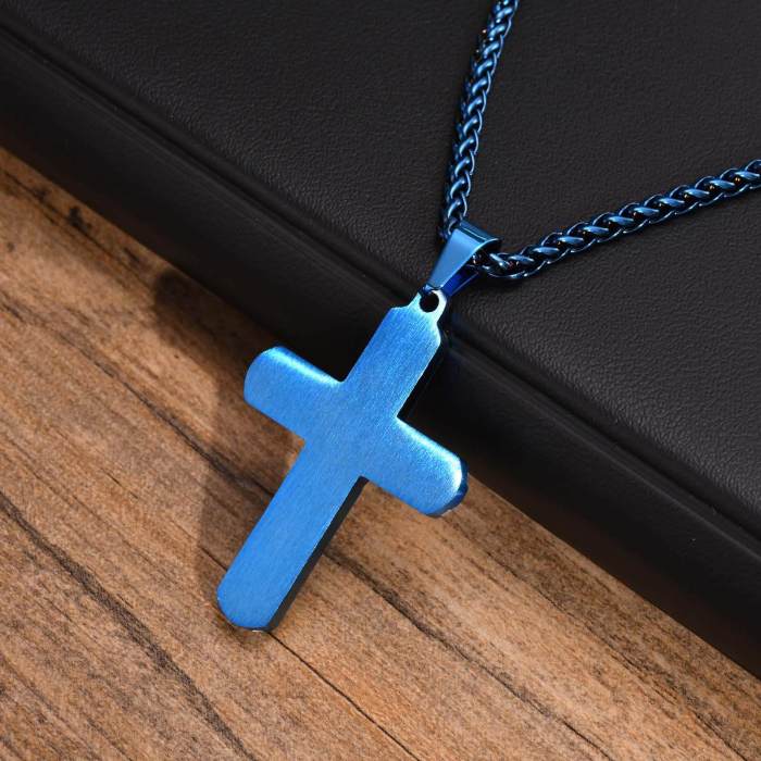 Wholesale Mens Blue Cross Pendant