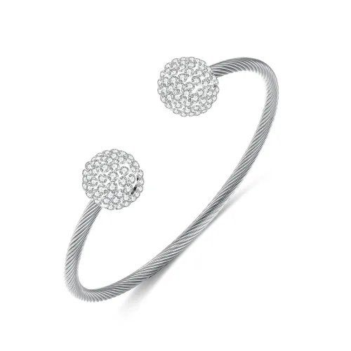 Wholesale Stainless Steel Bangle with Shamballa Bead