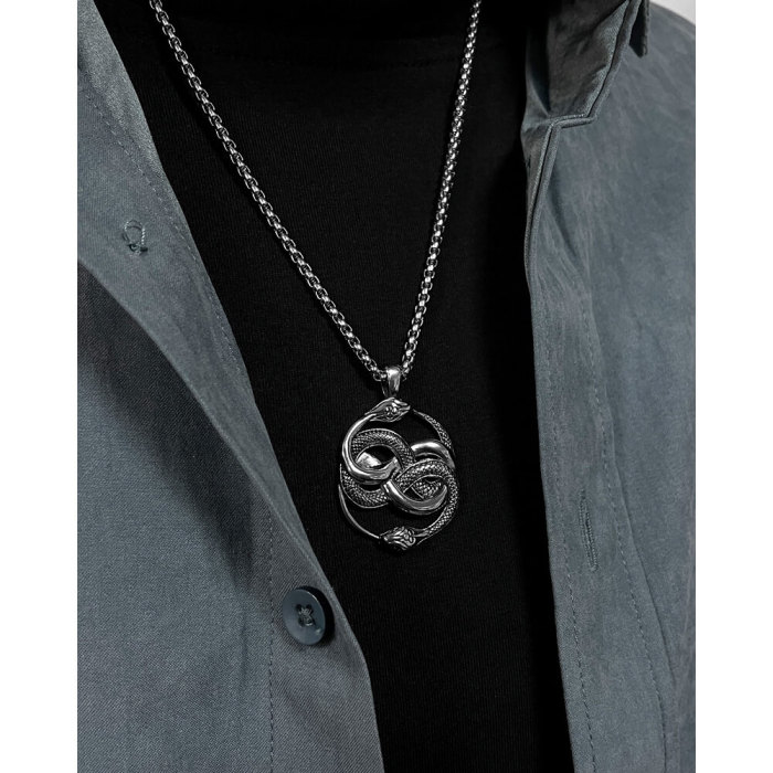 Wholesale Stainless Steel Double Snake Pendant