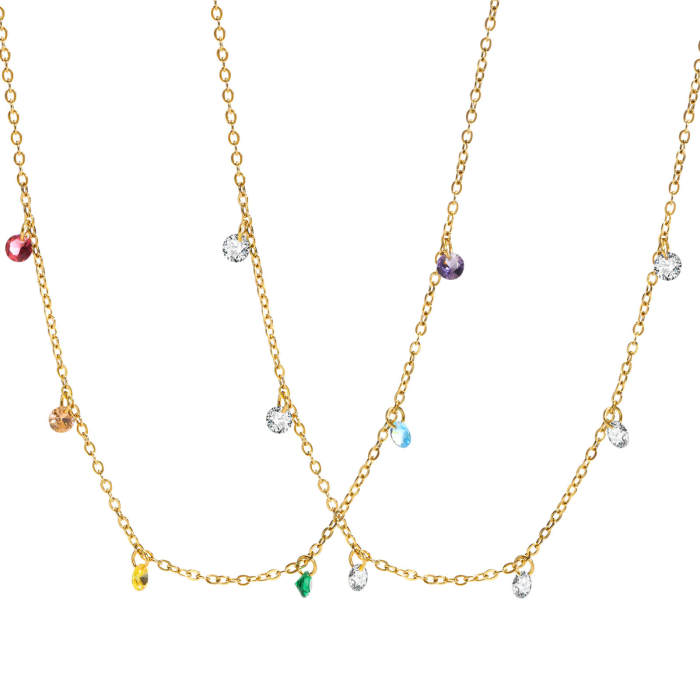 Wholesale Stainless Steel Necklace with CZ