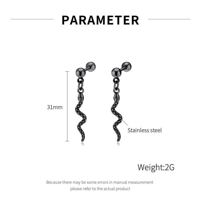 Wholesale Stainless Steel Snake Earrings