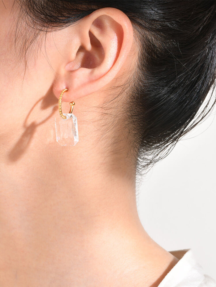 Wholesale Stainless Steel and Glass Earring