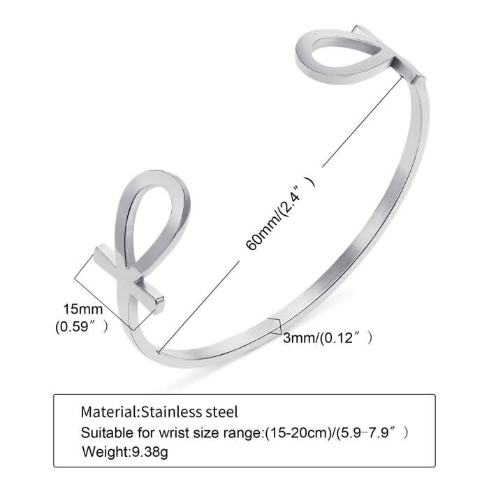 Wholesale Stainless Steel Anka Open Bangle