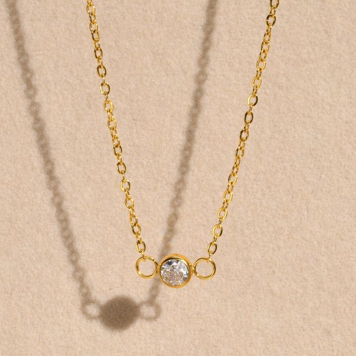 Wholesale Stainless Steel CZ Necklace