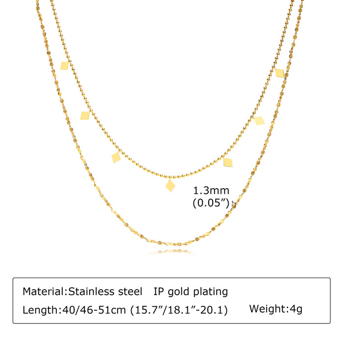Wholesale Stainless Steel Double Layer Necklace