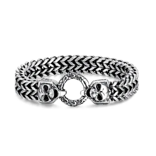Wholesale Stainless Steel Men Bracelet with Skull